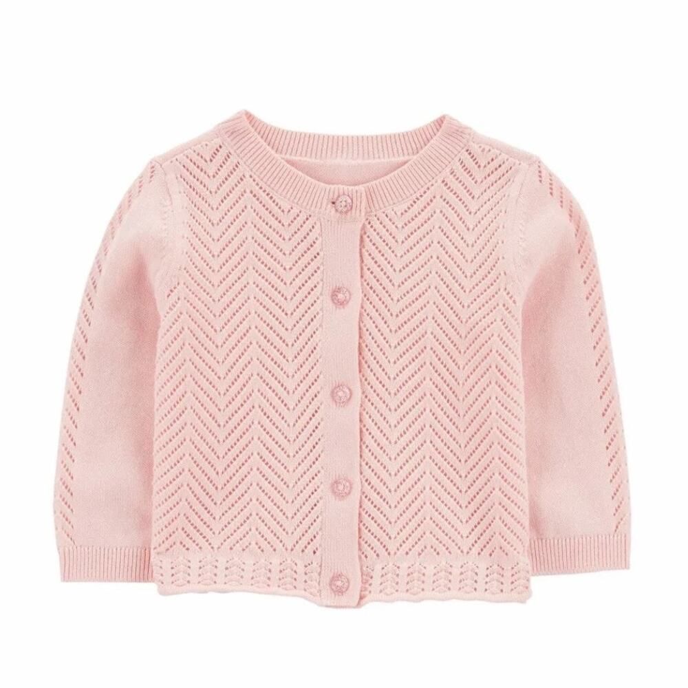 Baby B'gosh Pointelle Button-Front Sweater Knit Cardigan 3 mo